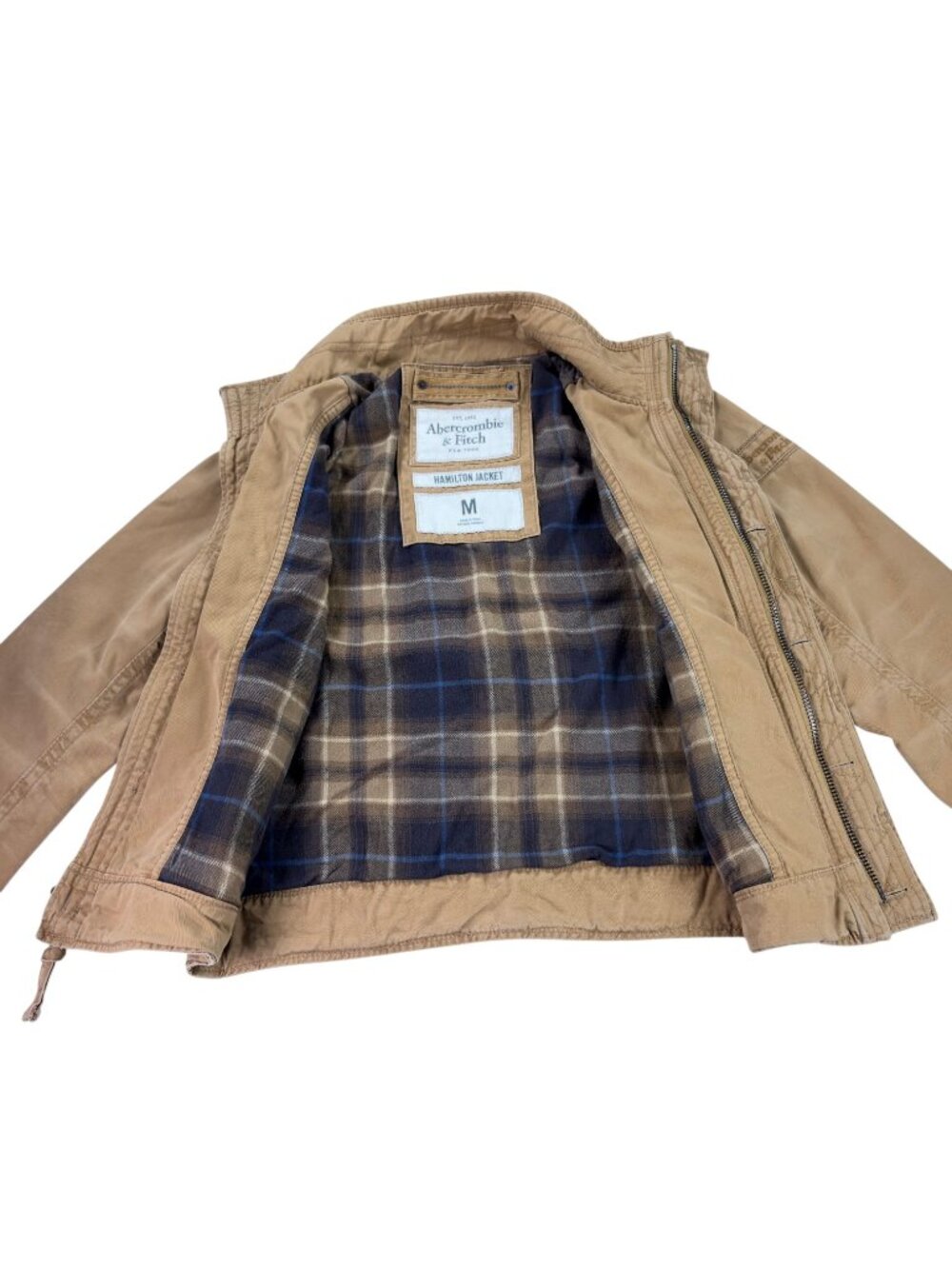 Vintage Y2K Abercrombie & Fitch Hamilton Jacket Mens Size M Tan Utility/Military - Picture 11 of 12
